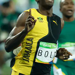 Photo de Usain Bolt · Crédits photo Fernando Frazão/Agência Brasil · Wikimedia Commons